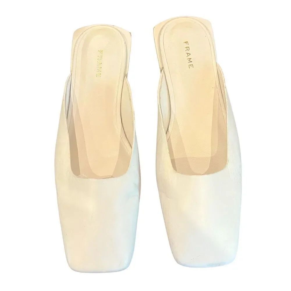 Frame Le Town Mule in White Leather NWOB Size 37/ or US 7